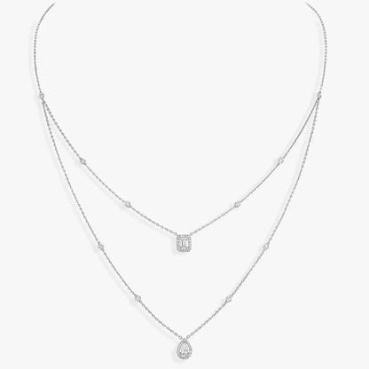 [Stars Jewelry]Diamond Necklace My Twin 2 Rows