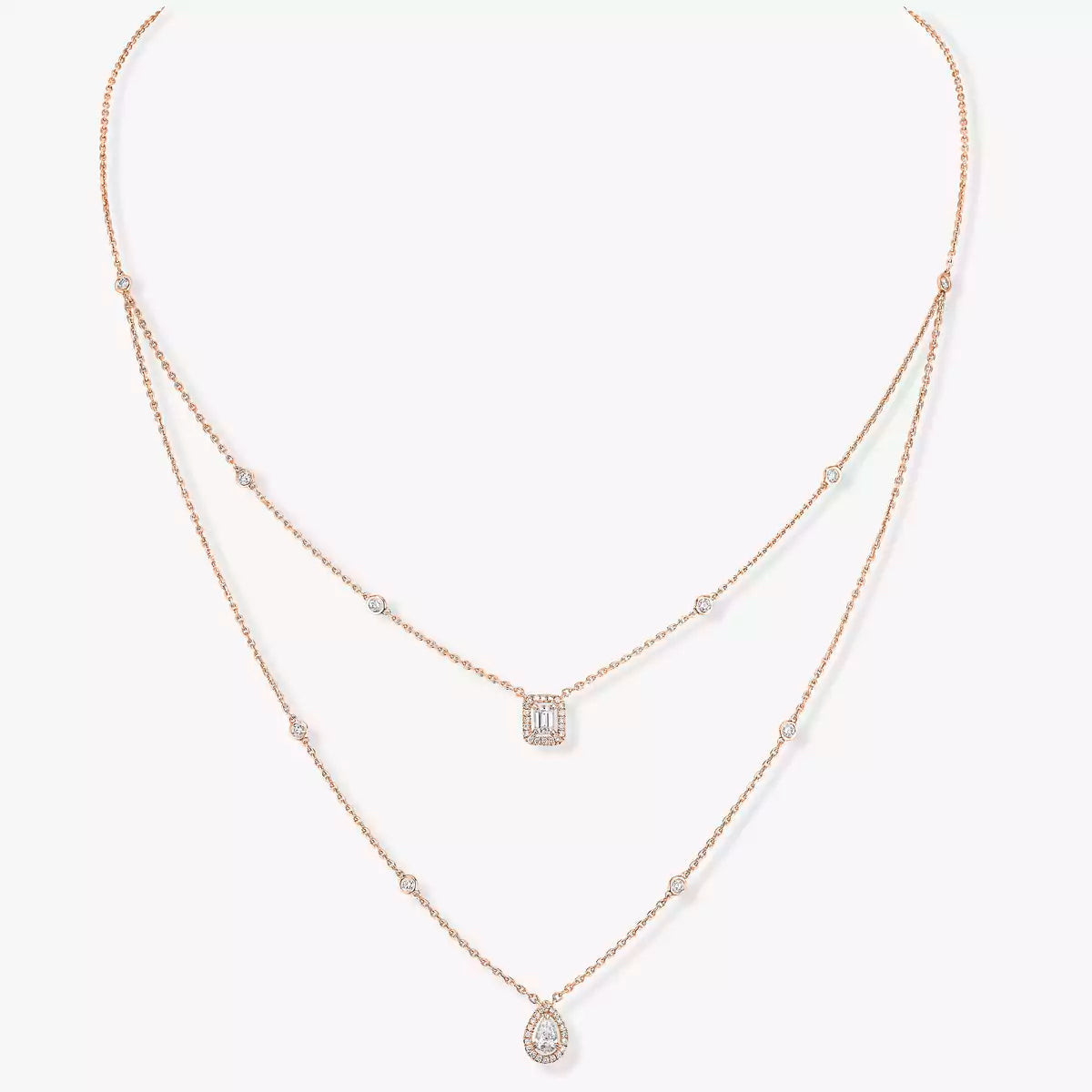 [Stars Jewelry]Diamond Necklace My Twin 2 Rows