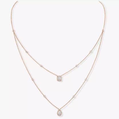 [Stars Jewelry]Diamond Necklace My Twin 2 Rows