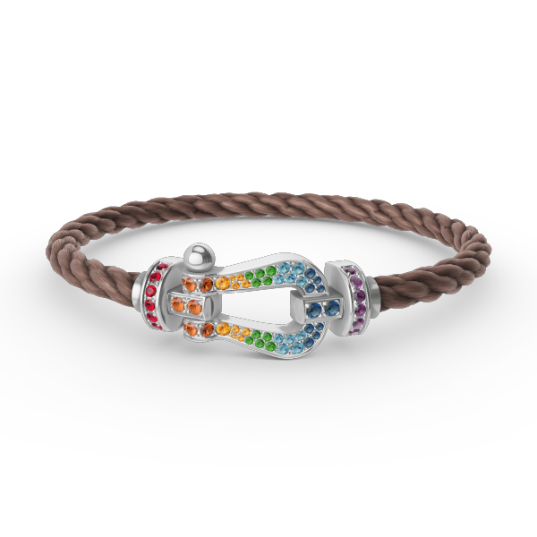 [Stars Jewelry]FORC LARGE HORSESHOE  COLORED DIAMOND BRACELET SILVER