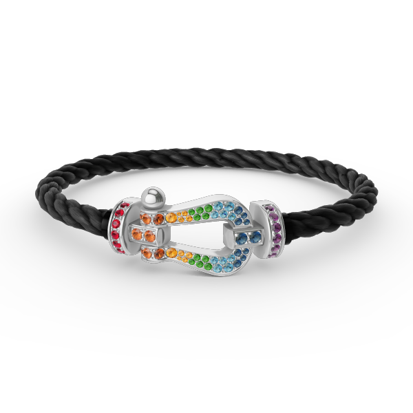[Stars Jewelry]FORC LARGE HORSESHOE  COLORED DIAMOND BRACELET SILVER