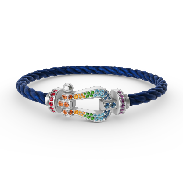 [Stars Jewelry]FORC LARGE HORSESHOE  COLORED DIAMOND BRACELET SILVER