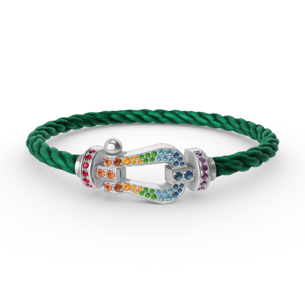 [Stars Jewelry]FORC LARGE HORSESHOE  COLORED DIAMOND BRACELET SILVER