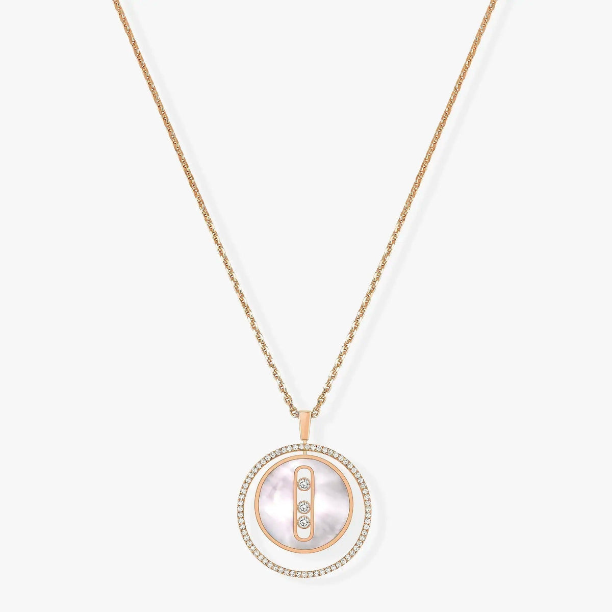 [Stars Jewelry]LUCKY MOVE MM NACRE BLANCHE DIAMOND NECKLACE