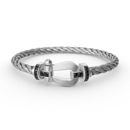 [Stars Jewelry]FORCE LARGE HORSESHOE BLACK DIAMOND BRACELET SILVER