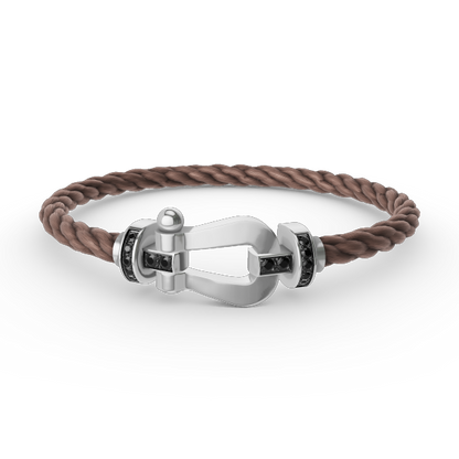 [Stars Jewelry]FORCE LARGE HORSESHOE BLACK DIAMOND BRACELET SILVER