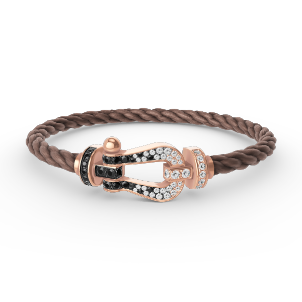 [Stars Jewelry]FORCE LARGE HORSESHOE BLACK WHITE DIAMOND BRACELET ROSE GOLD