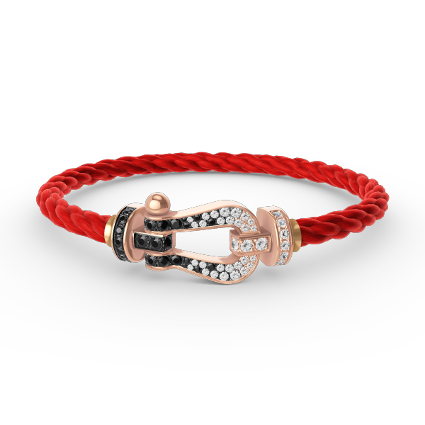 [Stars Jewelry]FORCE LARGE HORSESHOE BLACK WHITE DIAMOND BRACELET ROSE GOLD
