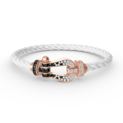 [Stars Jewelry]FORCE LARGE HORSESHOE BLACK WHITE DIAMOND BRACELET ROSE GOLD