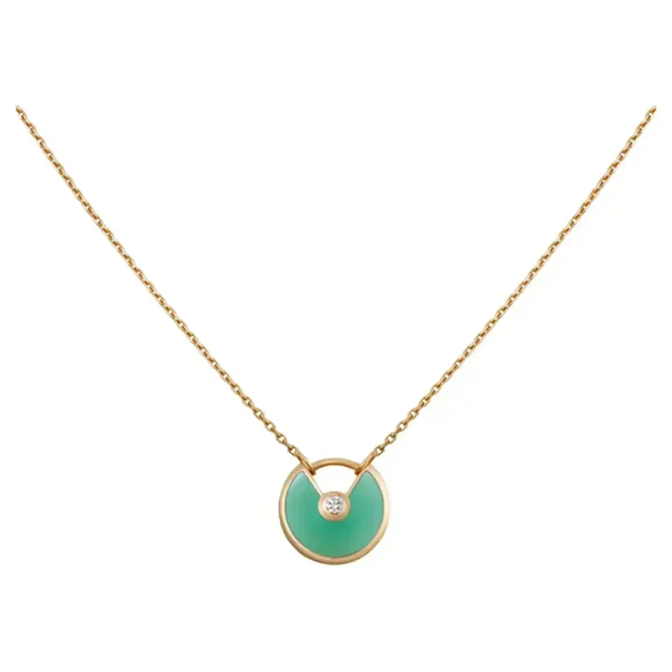 [Stars Jewelry]AMULETTE GOLD MALACHITE NECKLACE