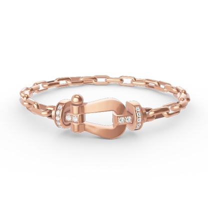 [Stars Jewelry]FORCE LARGE HORSESHOE CLASP  METAL BRACELET