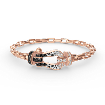 [Stars Jewelry]FORCE LARGE HORSESHOE CLASP  METAL BRACELET