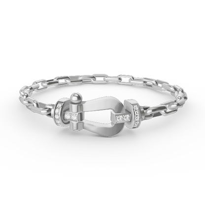 [Stars Jewelry]FORCE LARGE HORSESHOE CLASP  METAL BRACELET