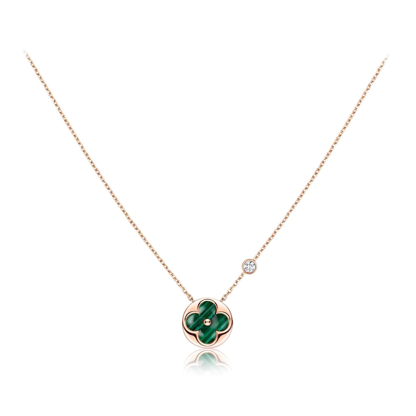 [Stars Jewelry]SUN PEDANT PINK GOLD 1 DIAMOND NECKLACE