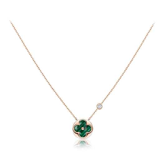 [Stars Jewelry]SUN PEDANT PINK GOLD 1 DIAMOND NECKLACE