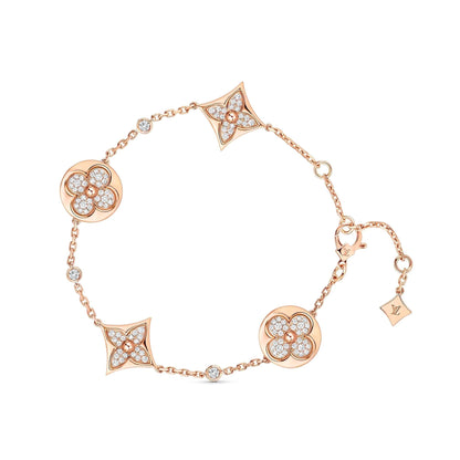 [Stars Jewelry]STAR AND SUN 4 MOTIFS GOLD DIAMONDS BRACELET