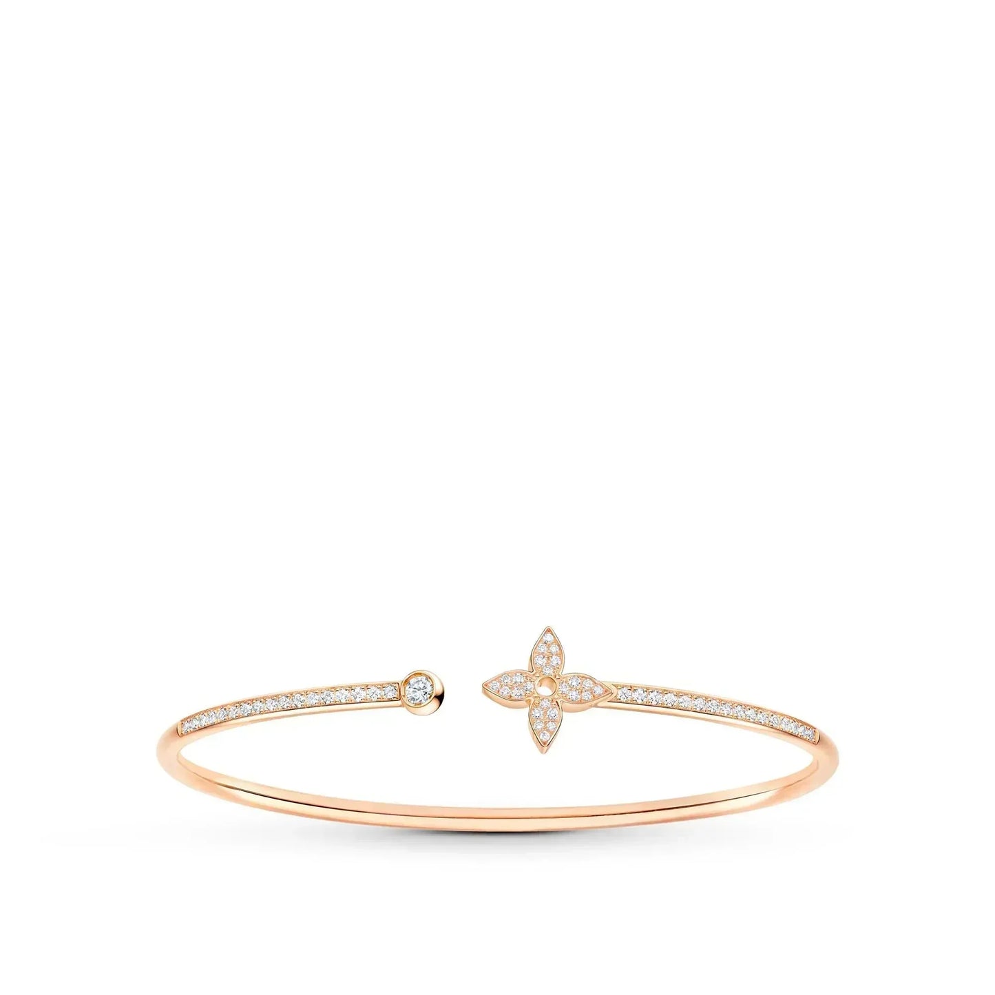 [Stars Jewelry]IDYLLE PINK GOLD OPEN BRACELET DIAMOND PAVED
