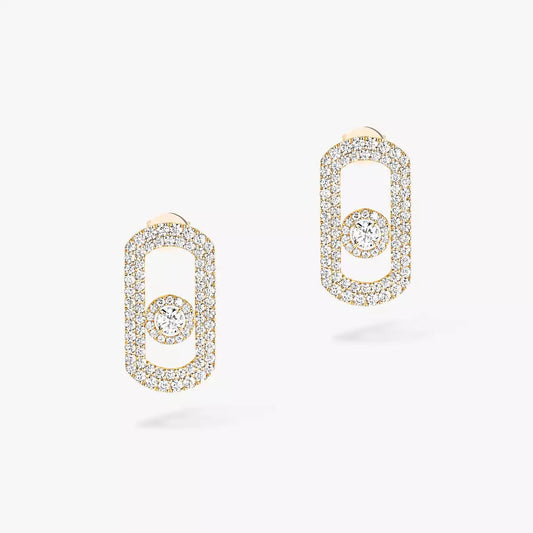 [Stars Jewelry]So Move Pave_-Set Diamond Earrings in Silver