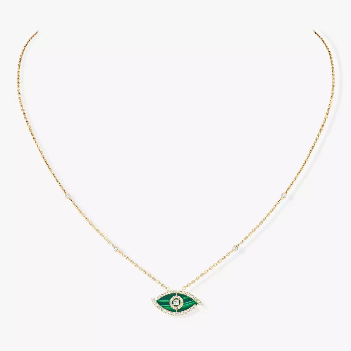 [Stars Jewelry]Lucky Eye Diamond Necklace in  Gold and Turquoise