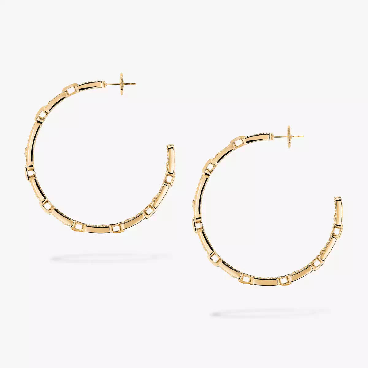 [Stars Jewelry]Move Link Diamond Hoop Earrings