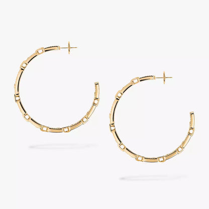 [Stars Jewelry]Move Link Diamond Hoop Earrings