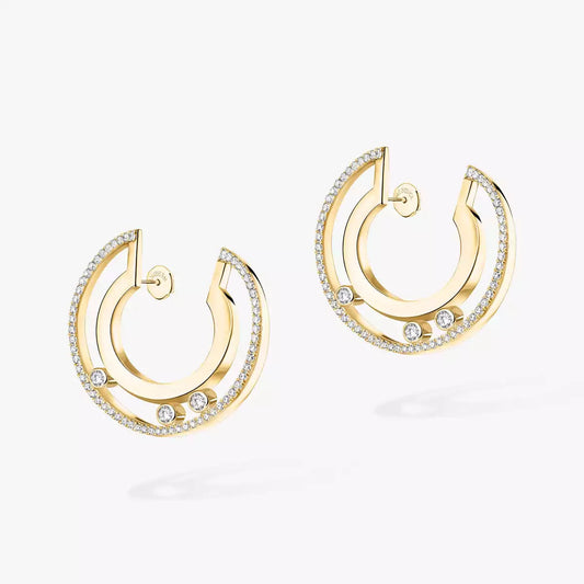 [Stars Jewelry]Move Romane Small Diamond Hoop Earrings