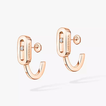 [Stars Jewelry]Diamond Mini Hoop Earrings Move Classique