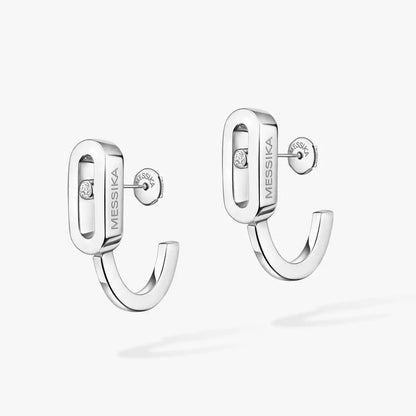 [Stars Jewelry]Diamond Mini Hoop Earrings Move Classique
