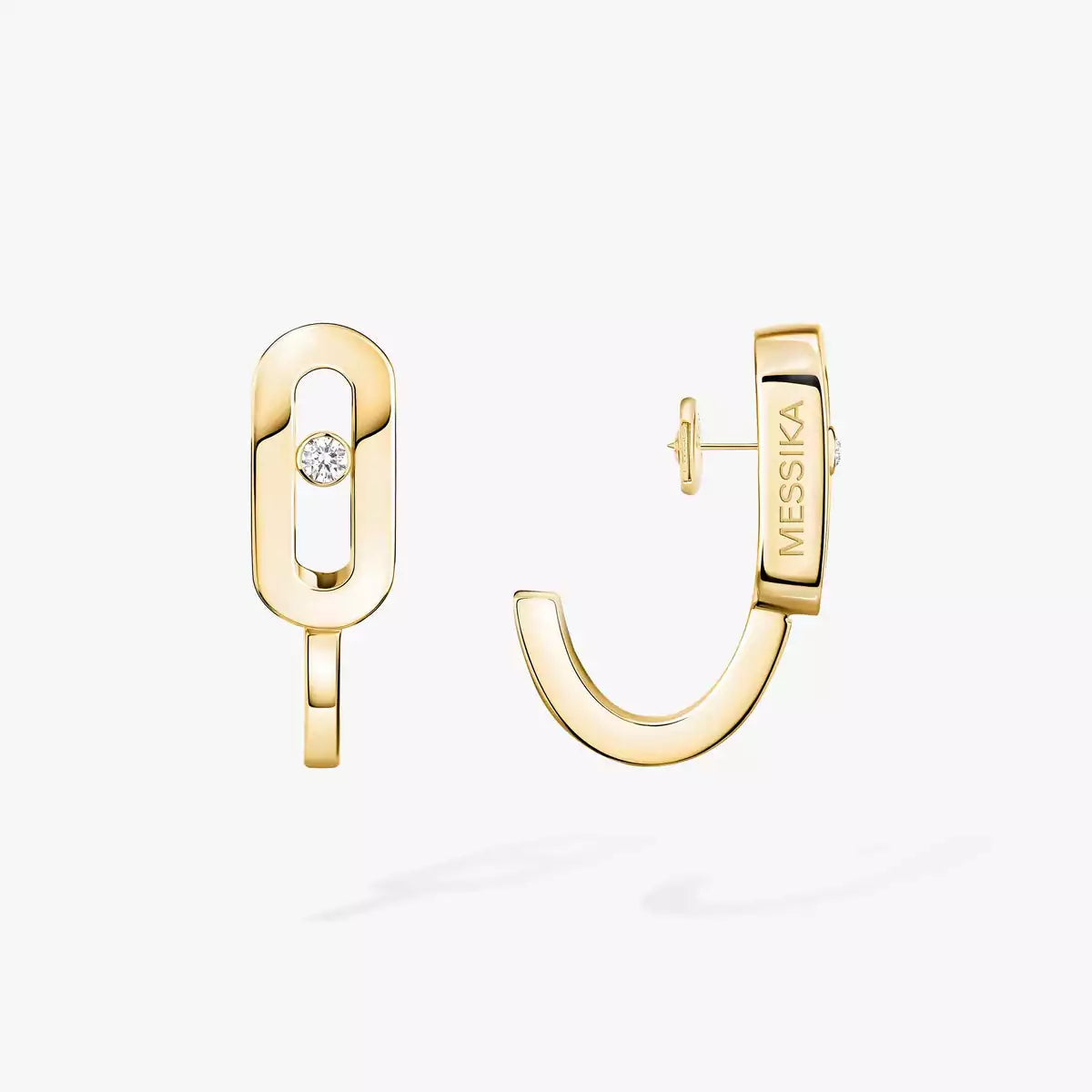[Stars Jewelry]Diamond Mini Hoop Earrings Move Classique