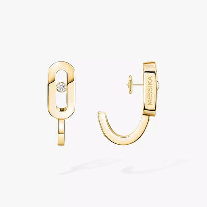 [Stars Jewelry]Diamond Mini Hoop Earrings Move Classique