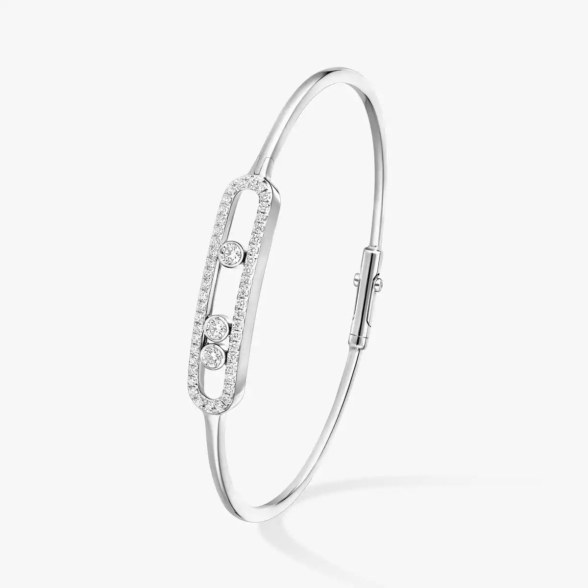 [Stars Jewelry]Move Pavé Diamond Bangle Bracelet M