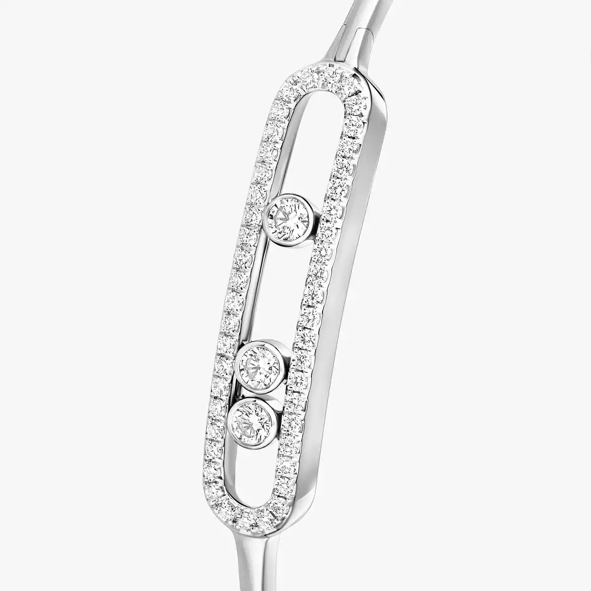 [Stars Jewelry]Move Pavé Diamond Bangle Bracelet M