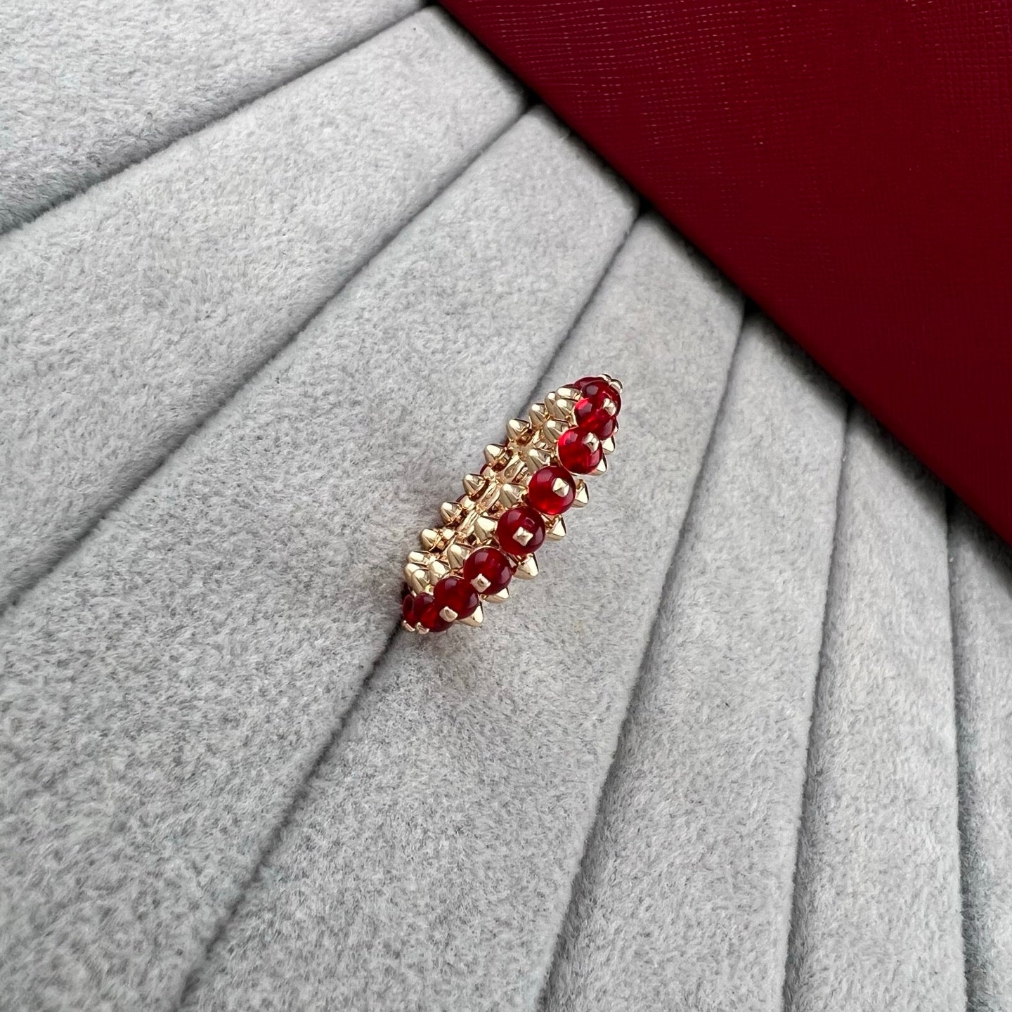 [Stars Jewelry]PYRAMID COLORED STONE STUD RING