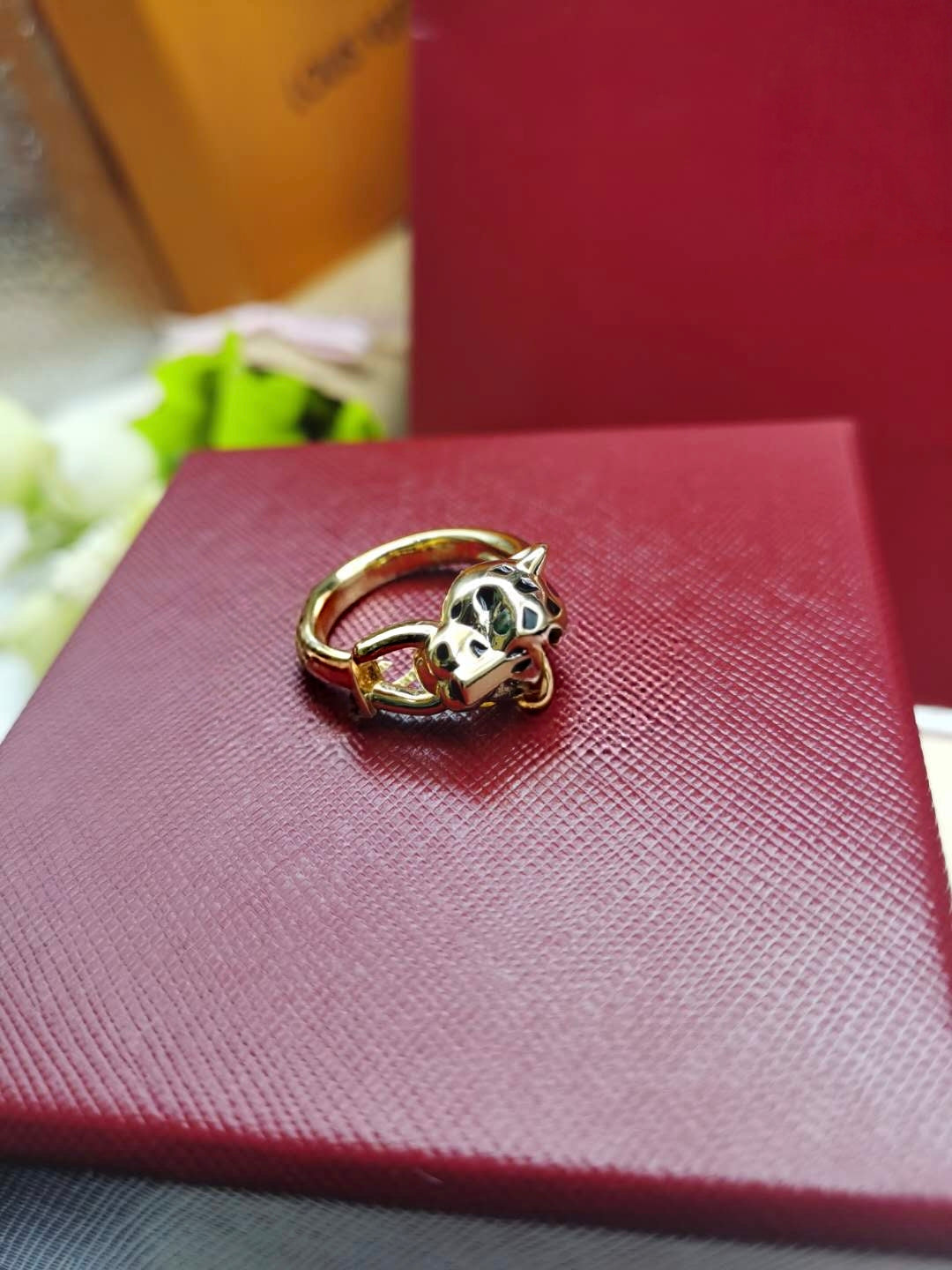 [Stars Jewelry]LEOPARD-HEAD LEOPARD-PRINT COUPLE RING