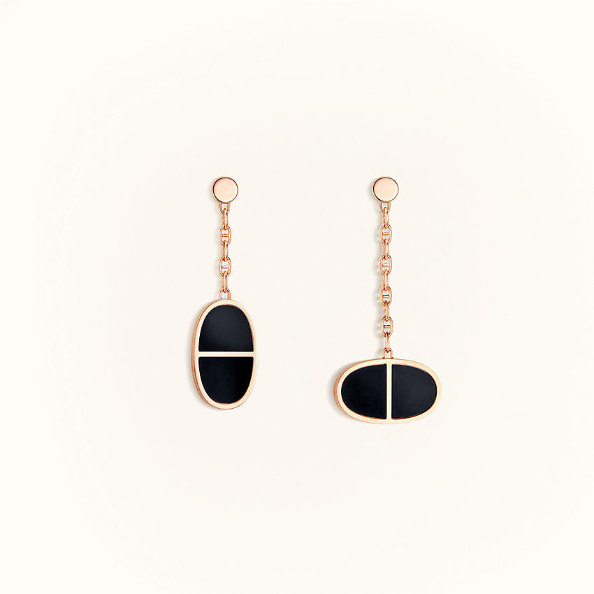 [Stars Jewelry]CHAINE VERSO BLACK CERAMIC EARRINGS