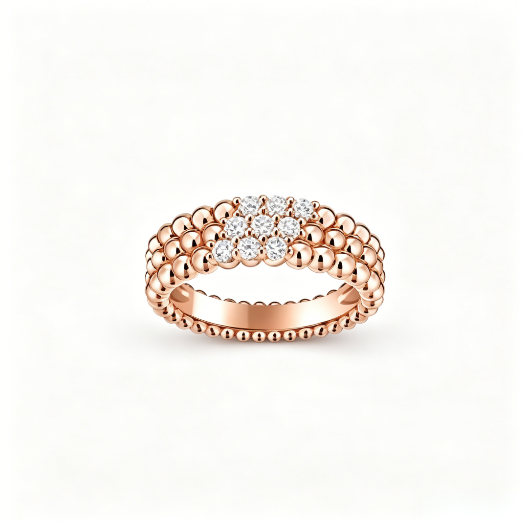 [Stars Jewelry] THREE-ROW DIAMOND RING