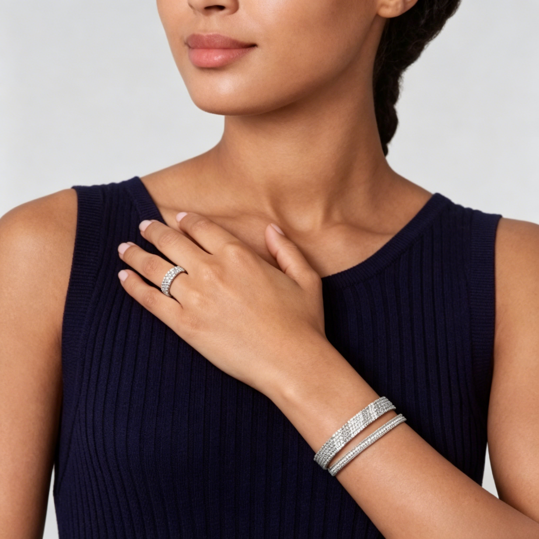 [Stars Jewelry] THREE-ROW DIAMOND RING