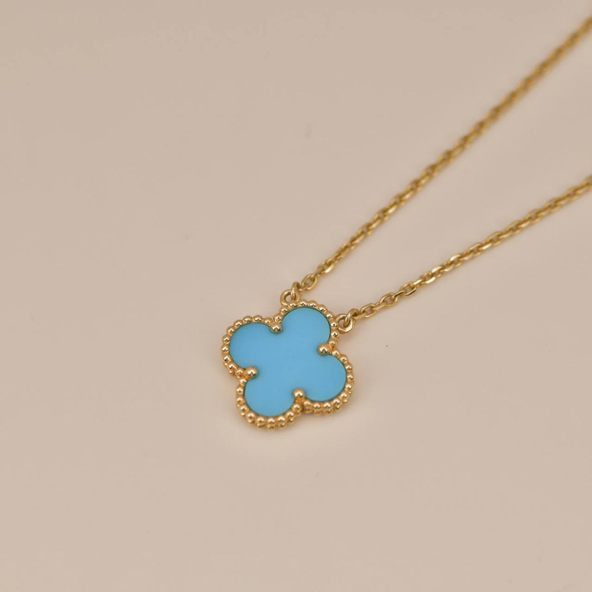 [Stars Jewelry]CLOVER 15MM VINTAGE TURQUOISE NECKLACE