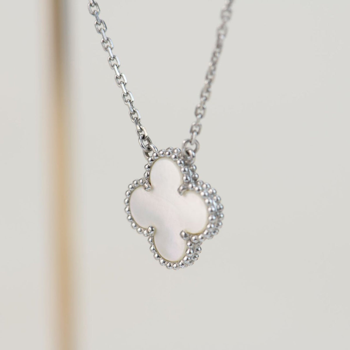 [Stars Jewelry]CLOVER  15MM WHITE MOTHER-OF-PEARL SILVER