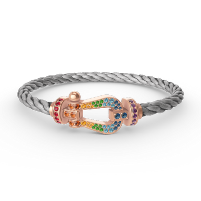 [Stars Jewelry]FORCE LARGE HORSESHOE  COLORED DIAMOND BRACELET ROSE GOLD