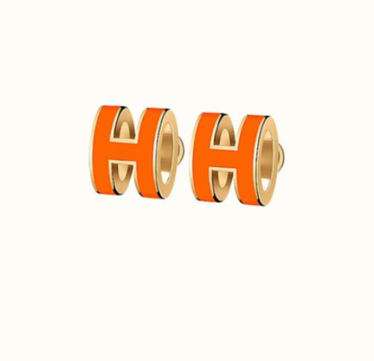 [Stars Jewelry]MINI POP H EARRINGS ORANGE