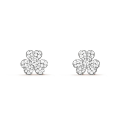 [Stars Jewelry]FRIVOLE SILVER FLOWER DIAMOND EARRINGS