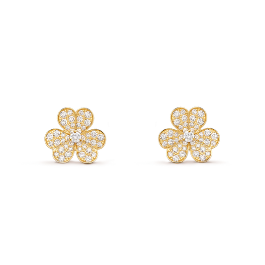 [Stars Jewelry]FRIVOLE GOLD FLOWER DIAMOND EARRINGS
