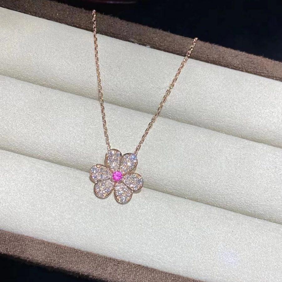 [Stars Jewelry]FRIVOLE ROSE GOLD FLOWER DIAMOND NECKLACE