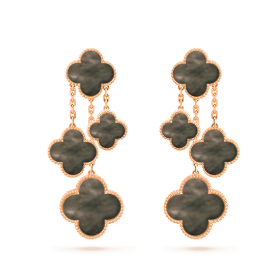 [Stars Jewelry]CLOVER EARRINGS DARK MOP 4 MOTIFS ROSE GOLD