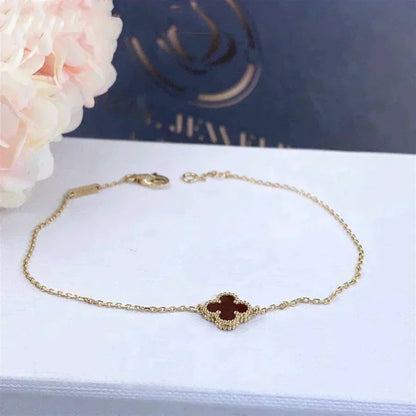 [Stars Jewelry]CLOVER  CARNELIAN SINGLE FLOWER BRACELET