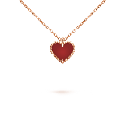 [Stars Jewelry]SWEET CLOVER CARNELIAN HEART NECKLACE