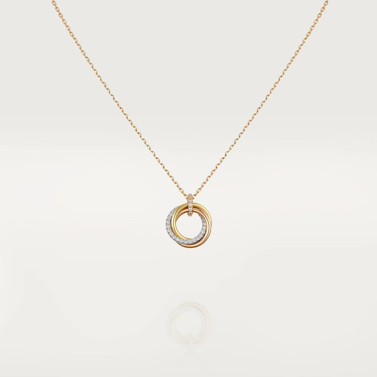 [Stars Jewelry]TRINITY NECKLACE SILVER GOLD PINK GOLD DIAMONDS