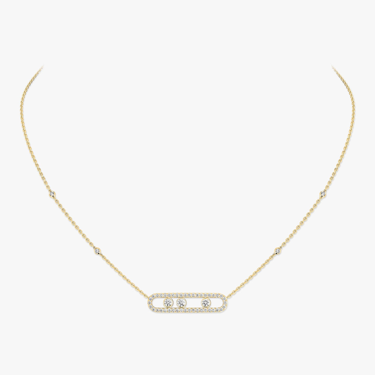 [Stars Jewelry] Move Pave_ Rose Gold Diamond Necklace