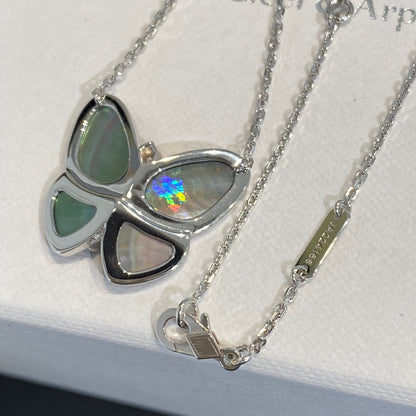 [Stars Jewelry]LARGE BUTTERFLY SILVER PENDANT DIAMOND NECKLACE